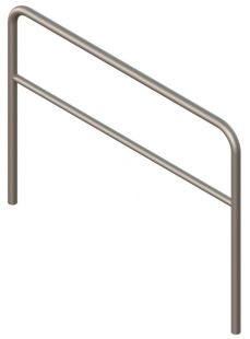 Bariera chodnikowa U-12a z porzeczką | do wkopania, wbetonowania, biało-czerwona